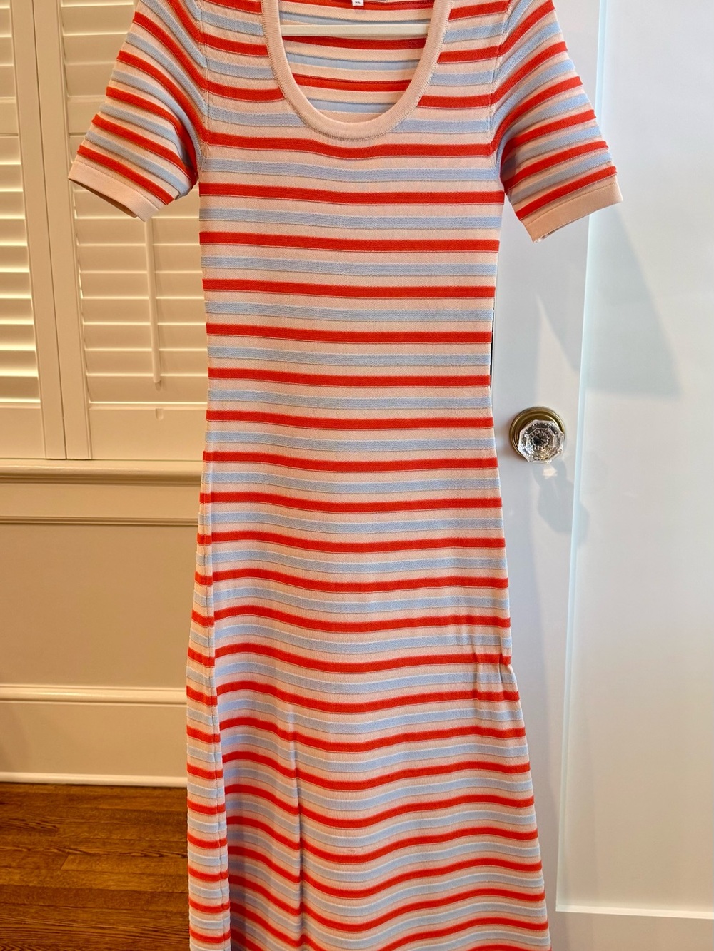 Striped Maxi Dress in Pink & Light Blue